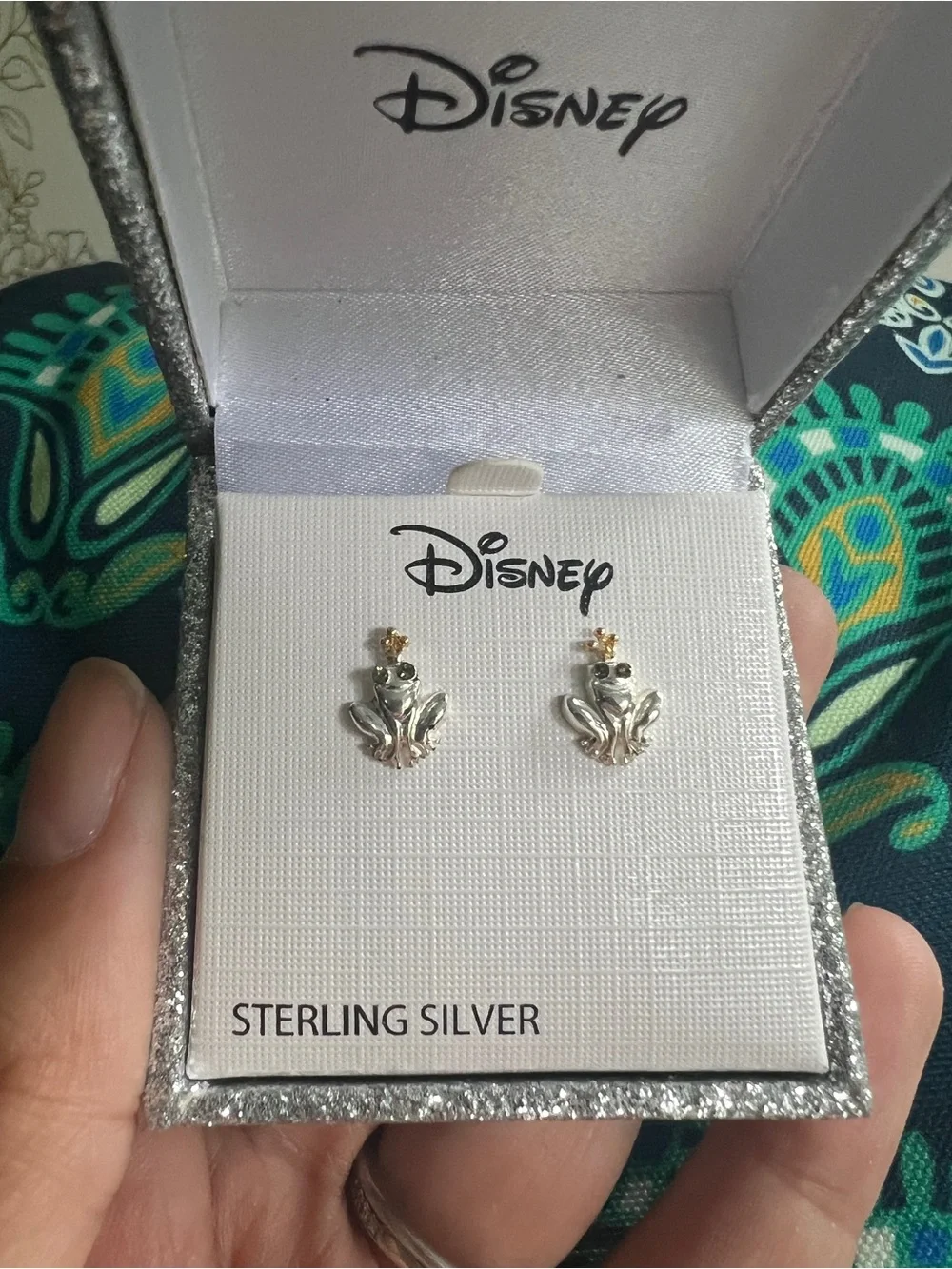 Disney The Princess And The Frog earrings Prince Naveen sterling silver NIB